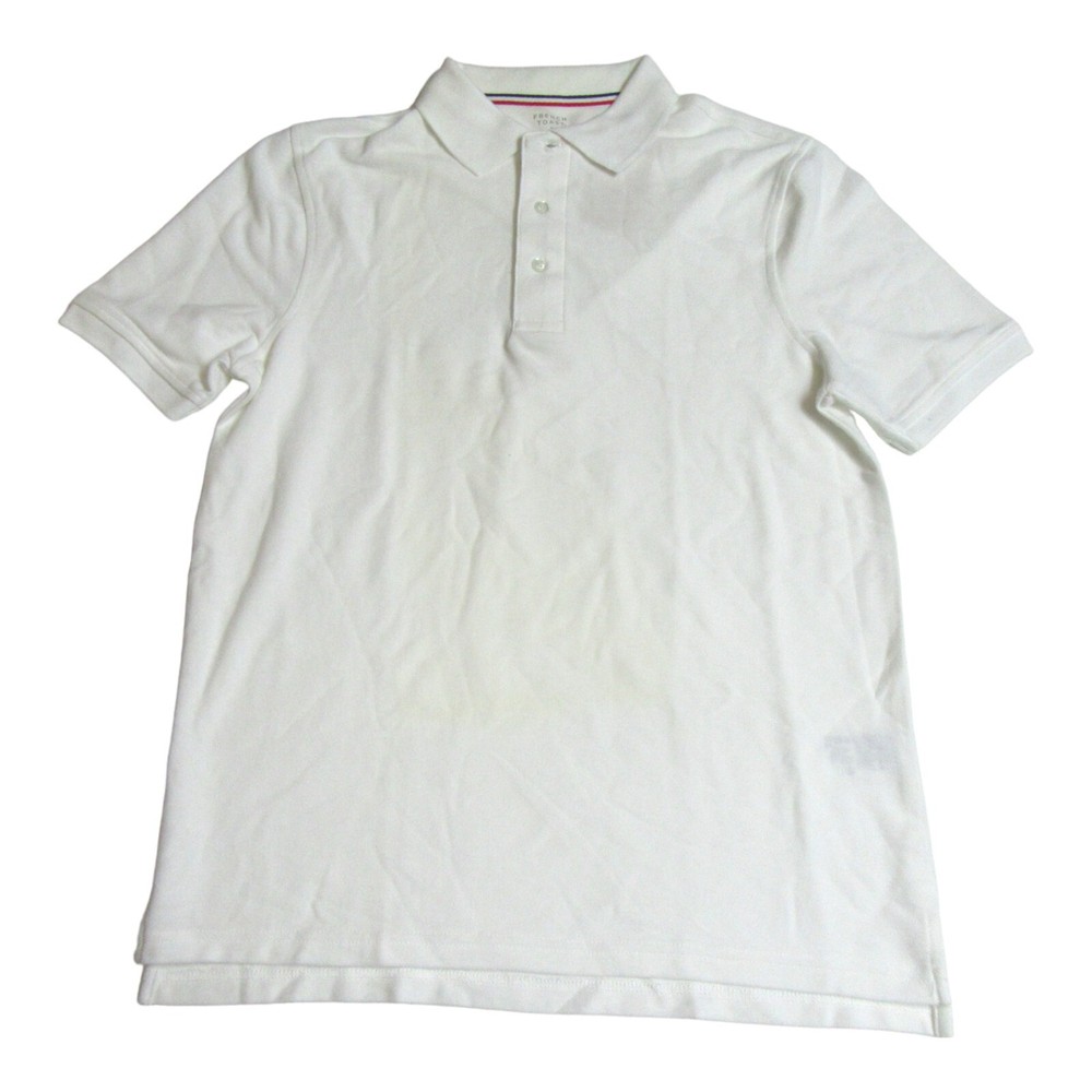 French Toast Boys Size S Short Sleeve School Uniform Collared Polo Shirt White