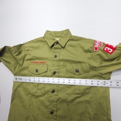 Vintage ~70s USA Boy Scouts Of America Boys Uniform Shirt Youth 14 Green BSA