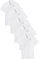 Boy’s School Uniform Short Sleeve White Polo Shirt TAGLESS (Sizes, 4-14) NWT