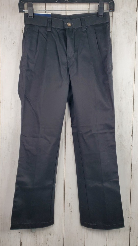 Chaps Boys Approved Schoolwear Boys 10 Regular Black Pants Adjustable Waist NWT