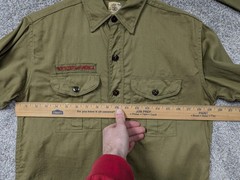 Vintage Boy Scouts Of America Shirt Hat Set Boys 14 Green Scout Uniform Twill