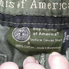 Boy Scouts Of America Uniform Shorts Boys 20 Green Canvas Cargo Pockets BSA