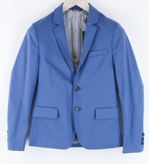 Antony Morato Boys Blazer 14 Years Blue Cotton Stretch Shawl Collar UVP129