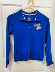 Wonder Nation Polo unisex Size XXL Royal Blue School Uniform Long Sleeve Tiger