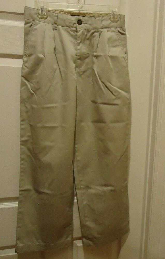 Cherokee School Uniform Size 16 Cotton Boy Beige Pant Adjustable Waist 3 Pockets