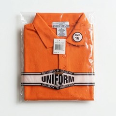 Galaxy School Uniform Polo Shirt Long Sleeve Orange Gold Size 16 New In Pack