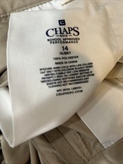 Chaps School Approved Boys Uniform Sz 14 Husky Tan 2C