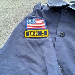 Boy Scouts Of America Shirt Youth M Blue Uniform Cotton Polyester Patches