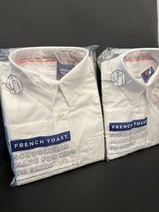 NEW NWT French Toast Boys White Long Sleeve Uniform Shirt Set of 2 PCS