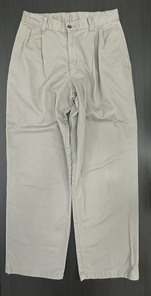 IZOD School Uniform Boys Pants Beige Pleated Front /100% Cotton /Size 18