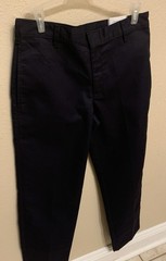 L@@K-Boys Mark Twain Black Prep School Uniform Pants Sz 28 X 30 Soft Twill NWT