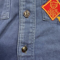 1960s Boy Scouts Of America Sanforized Uniform Shirt Navy Blue Patches NY VTG
