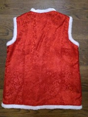 CHINESE Red Embroidered Dragon Brown Silk Vest Traditional size 5 T Big Boys NEW