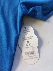 Wonder Nation School Uniform Pique Polo Shirt Boys Size M 7-8 Blue Short Sleeve