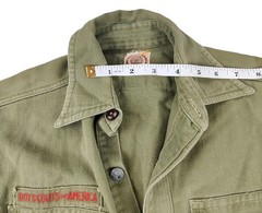 Vintage Boy Scouts Of America Shirt Boys 10-12 Green Uniform Twill Long Sleeve