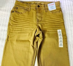 Cat & Jack Stretch Straight Fit Adjustable Waist  Khaki Pants size 10H NEW Tags