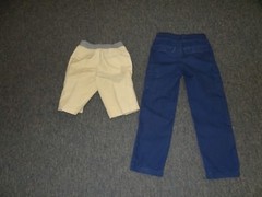 BOYS SIZE 7 NAVY BLUE PANTS & TAN KHAKI SHORTS **FREE SHIPPING**