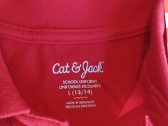 NWT Cat & Jack Boys Size L 12/14 Short Sleeve School Uniform Polo Shirt Red