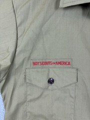 Vintage Boy Scouts Of America Shirt Boys M Green Official Uniform Short Sleeve
