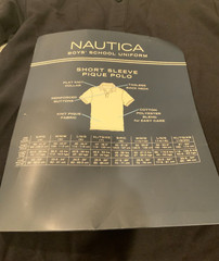 Nautica Boys’ School Uniform Pique Polo, Style#HCDPTC68477, Size M (10/12), Navy