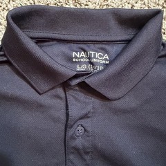 Nautica School Uniform Boy’s Navy Polo Size Large 14/16 Polyester