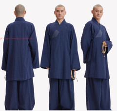 Buddhist Shaolin Monk Robe Full Set/Cotton Thin Kung Fu Suit Meditation Uniforms