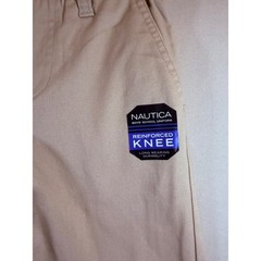 Nautica Boys School Uniform Khaki Pants Reinforced Knee Size 6 Regular N451050Q