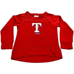 Texas Rangers MLB Baseball Youth S 6/6X Pullover Long Sleeve Sweatshirt Mesh