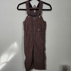 Berne Workwear 4T Brown Canvas Insulated Kids Overalls