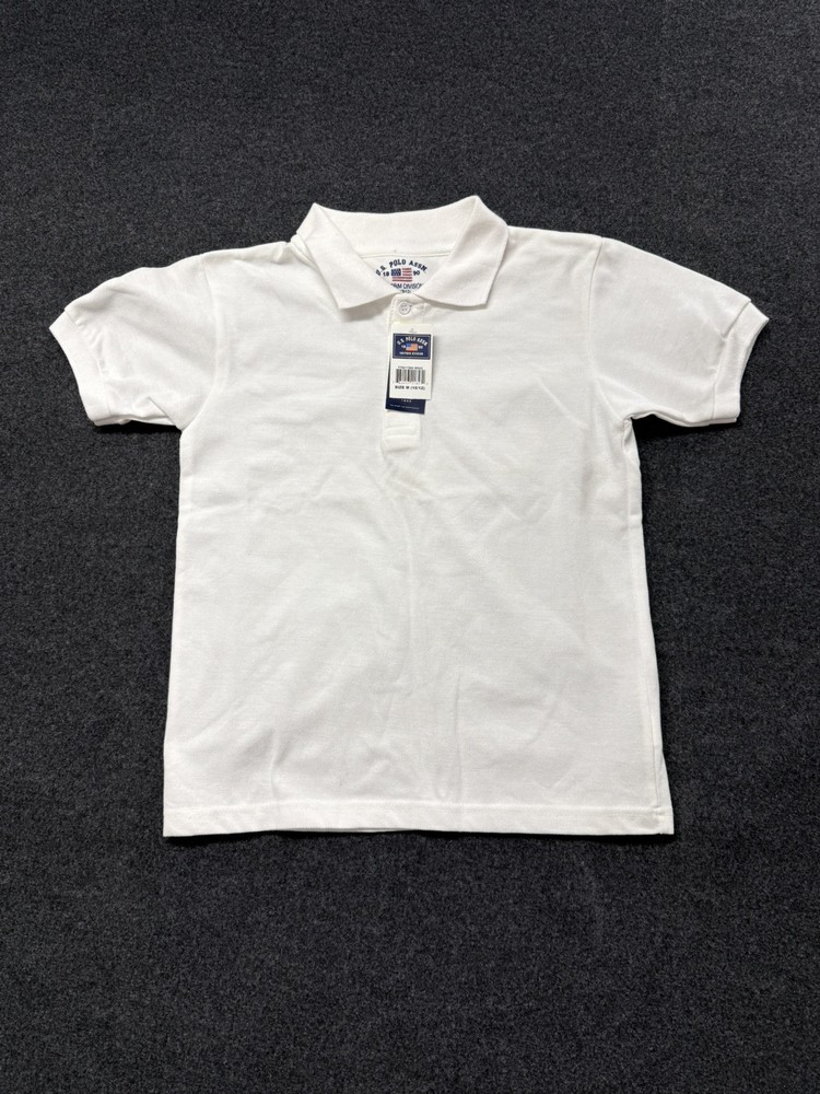 U.S. POLO ASSN Uniform Division White Shirt Boys M(10-12) NWT See Photos