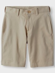 Wonder Nation Boys School Uniform Super Soft Flat Front Shorts, Warm Beige, 16