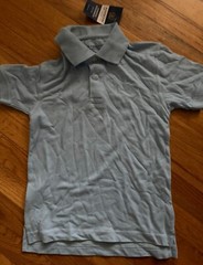 NEW Arrow Light Blue Short Sleeve Polo Shirt School Wear Uniform Top Large 7