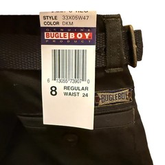 Bugle Boy Pleated Front Chino Pants Prep School Uniform w Belt Sizes 8 Brown NWT
