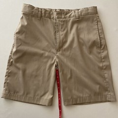 Mills Uniform Boys Poly-Performance Khaki Flat Front Shorts : 18R : 7”