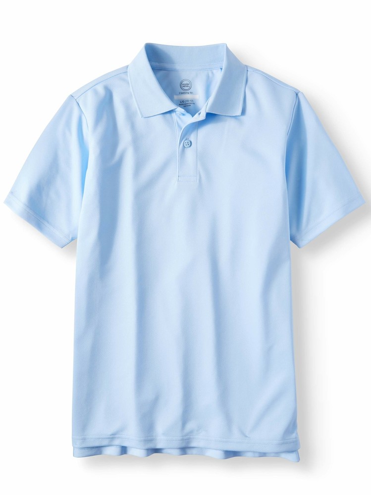 Wonder Nation Boys SIZE S BLUE Uniform Short Sleeve Performance Polo –D8–