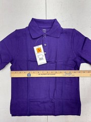 A+ Solid Purple 1/4 Button Polo Uniform T Shirt Youth Size Small NEW