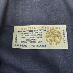 Boy Scouts of America Youth Large Navy Blue Uniform Shirt Patches 84093 USA Made