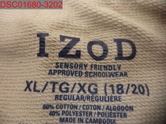NWT – Izod Boys Khaki Sensory Adaptive Knit Pants, Size XL (18/20) 192042800066
