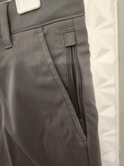 Lands’ End Boys Gray Chino Shorts Flat Front Pockets Solid Zip Closure Athletic