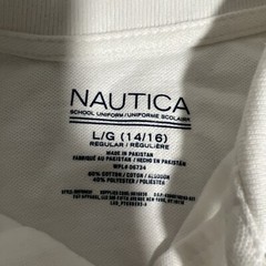 New Boys Youth Large Nautica Polo Shirt White – School Uniform Large
