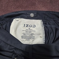 IZOD Boys Uniform Navy Dress Chino Pants Flat Front Size 16 Husky