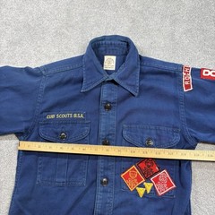 1960s Boy Scouts Of America Sanforized Uniform Shirt Navy Blue Patches NY VTG