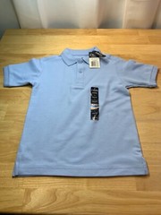New Boy’s Chaps Approved Schoolwear Polo Shirt Sz 7 in Lt. Blue*