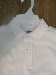 NEW CHAPS BOYS APPROVED SCHOOL UNIFORM WHITE SHORT SLEEVE POLO SIZE 4, 5-6