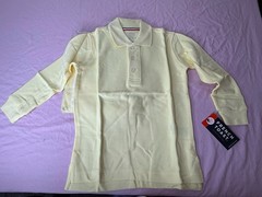 French Toast Boys Uniform Polo Shirt Long Sleeve Light Yellow XS (4/5)