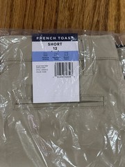 Boys French Toast School Khaki Uniform Shorts Size 12