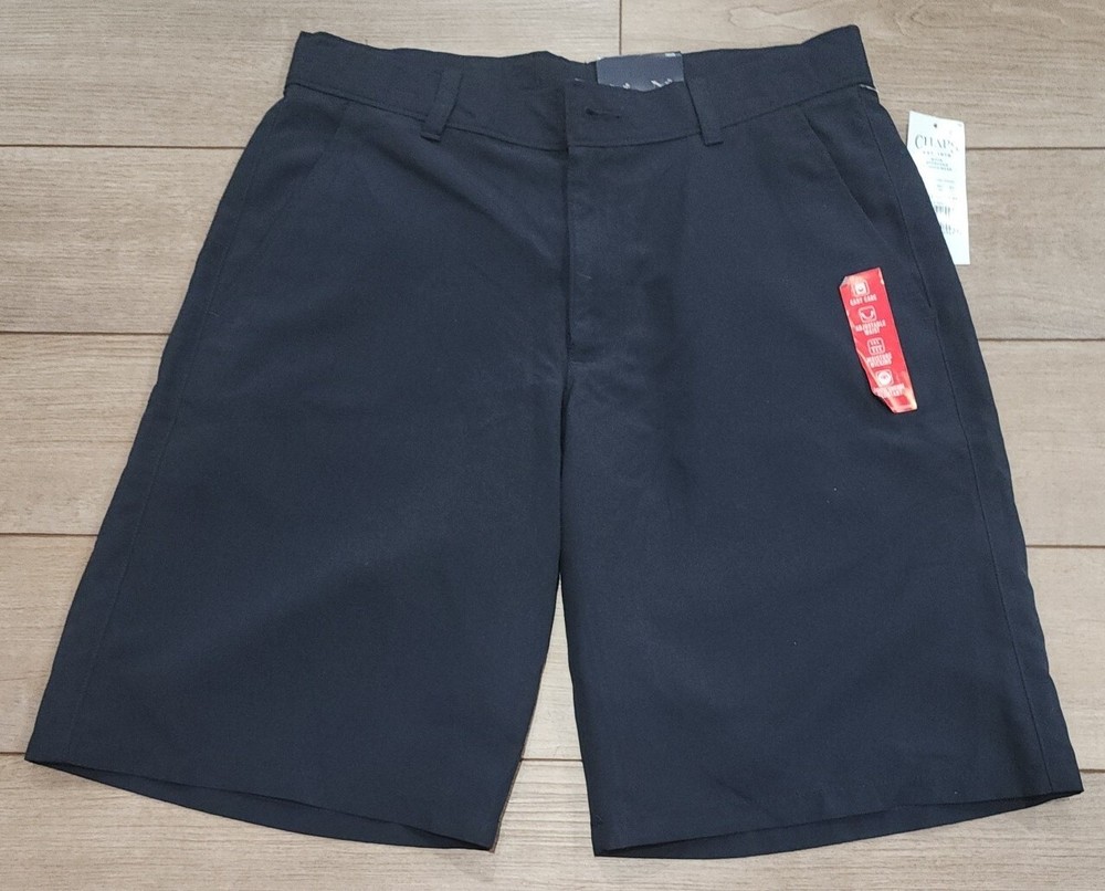 New CHAPS School Approved Uniform SHORTS Boys 16 Navy Blue Flat Front