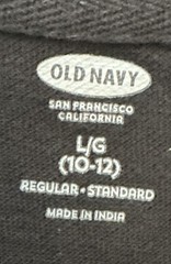 Old Navy Uniform Shirt Black Short Sleeve Sz L 10/12