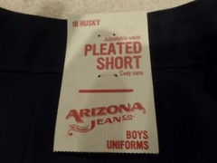 Boys, Arizona Jeans, School Uniform Shorts,Size:18 Husky, Flat Front, Blue,NWT