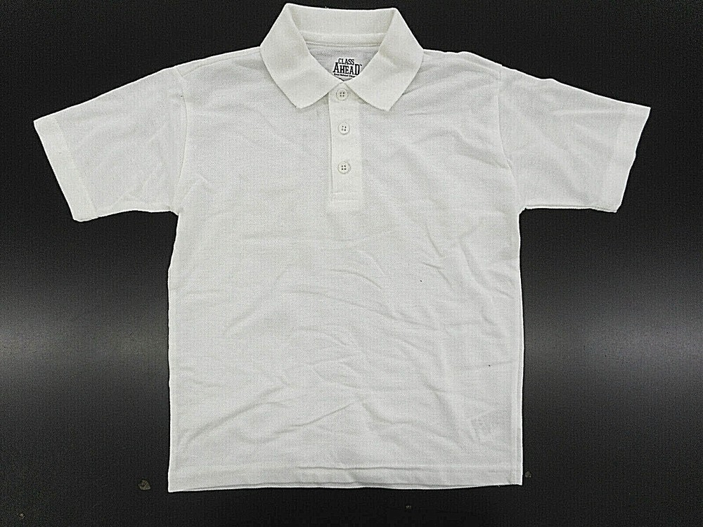 Boys Class Ahead White S.S. Uniform/Casual Polo Shirt Sizes Sml(6/7) – XL(18/20)